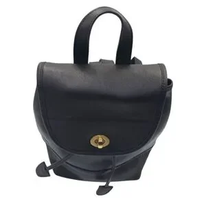 COACH Mini Backpack Vintage 101-78 Black Glove Tanned Leather Backpack- Coach Black Leather Mini Daypack With Top Handle  main image 3
